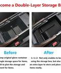Mazda CX30 Center Console Organizer Tray And Armrest Storage Box Compatible With 2020 2021 2022 2023 2024 2025 2026 shown before and after installation