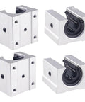 Four Pack SBR Linear Bearing Blocks For 12mm 13mm 16mm And 20mm Rails Slick Ball Bearing Slides For Router And CNC Heavy Duty Linear Slider Blocks Compatible With SBR Guide Rails 3D Printer Ready