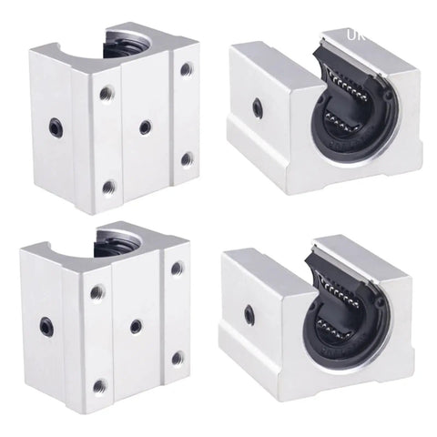 Four Pack SBR Linear Bearing Blocks For 12mm 13mm 16mm And 20mm Rails Slick Ball Bearing Slides For Router And CNC Heavy Duty Linear Slider Blocks Compatible With SBR Guide Rails 3D Printer Ready