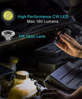 Compact AAA Powered EDC Flashlight For Camping And Hiking With Tail Switch 180 Lumens Beam Slim Pocket Ready Design in use