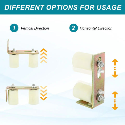 Heavy Duty 4 Pack Sliding Gate Guide Roller Kit With L Brackets Universal Adjustable Gate Roller Hardware for vertical and horizontal use