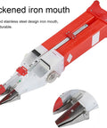 Double Hole Fertilizer Seeder And Adjustable Manual Planter For Garden Use, showing red thickened iron mouth