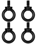 4 Pack M6 Lifting Eye Bolts 12mm Black Stainless Steel Eyebolts 304 Beefy Rugged Heavy Duty Ring Lift Eyes For Tools Machinery Outdoor Use