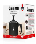 Tutto Crema Milk Frother Black Barista Grade, 1L Capacity, 6 Cups, with packaging showing product features