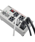 Heavy Duty 6 Outlet Power Strip Surge Protector With 3330 Joules 6 foot cord, flat plug, metal housing, wall mountable