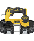 Front view of a 12V Max Xtreme Compact Cordless Bandsaw Bare Tool For One-Hand And Overhead Cuts with integrated hanging hook