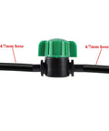 4/7mm hose connected to DIY Drip Irrigation Fittings Kit With 128 Pcs 3/4 Inch To 1/4 Inch Hose Adapters and Switch Valve.