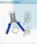 Top Notch 9 Piece Miter Clamps Set For Woodworking Pros, Durable Stainless Steel Spring Clamp Kit With Textured Grips, Perfect DIY Corner Assembly Tool For Frames And Molding Projects That Feel Like A Snag. 9-piece stainless steel clamps with blue grips