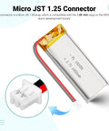 3.7V 1200mAh LiPo Battery Pack With PCM Protection 603450 Lithium Polymer Micro JST 1.25mm 2 Pin Connector detail view