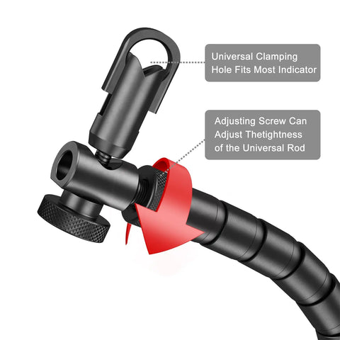 Pro Grade Magnetic Base With 360 Degree Flexible Arm For Dial Indicators One Handed Operation For Easy Adjustments