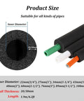 Water Pipe Insulation Tubing Set With Inner Diameters From 3/4 Inch To 4 Inch Foam Tube Insulation for Thick Wall Lagging Wrap