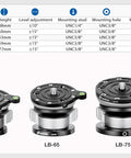 Slick Mini Leveling Half Ball Base With Buttery Smooth Ten Degree Tilt Adjustment Solid Cnc Aluminum Frame For Camera Gear showing different models.