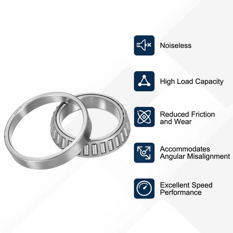 Tapered Roller Bearing Cone And Cup Set 50mm Bore 72mm OD 15.5mm Thick Chrome Steel ABEC 3 High Load Heavy Duty For Industrial Equipment