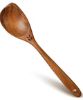 Pro Grade Teak Wood Cooking Spoons Set With Heavy Grip, Large Wooden Spatula And Corner Spoon, Heat-Resistant Utensils For Nonstick Cookware