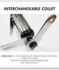 Interchangeable collet for Quarter Inch Pneumatic Straight Air Die Grinder Heavy Duty Industrial Power Tool for precision use.