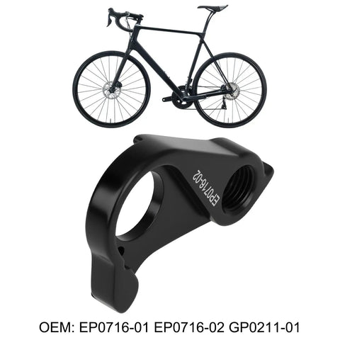 Rear Derailleur Hanger EP0716-01 Set for Canyon bike with black frame; aluminum alloy component shown close-up