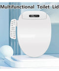 Pro Electric Smart Bidet Toilet Seat With Instant Heated Warm Water And Slow Close Design For Elongated Toilets Auto Lid, showing sleek white design with control panel.