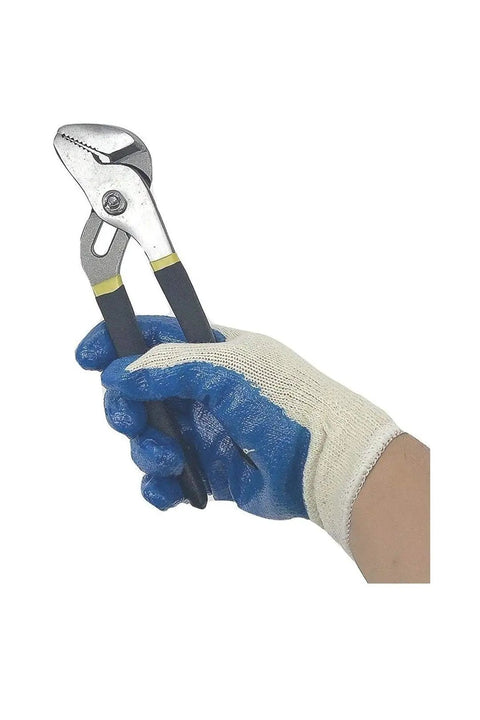 300 Pairs Working Gloves Cotton And Poly With Blue Latex Palm Coating For Tough Grip And Durability On Construction Carpentry Mechanics Plumbing Gardening And Shipping Handling