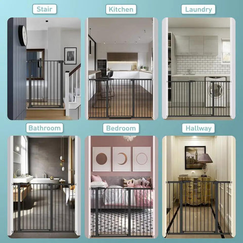 Extra Tall Baby Gate Stand 38 Inch Tall Walk Through Kid Safe Pet Gate for doorways and stairs in different home settings