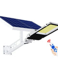 JUDYSSY Spot Lightingsolar Street Lights Outdoor Dusk to N, Solar Flood Lights W/Remote Control, showing solar panel and light.