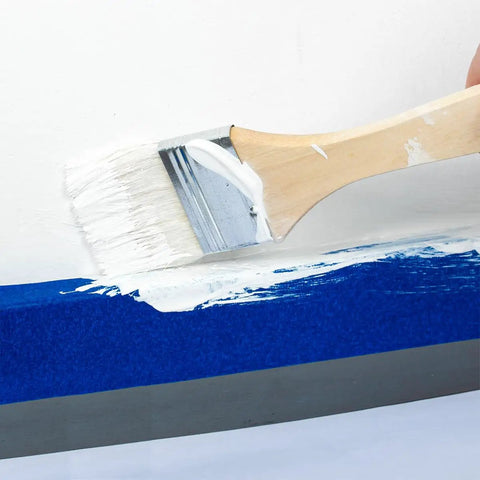 Blue Painter Tape 2 Inch Masking Tape Bulk For Multi Surface Projects with brush creating sharp paint lines on wall