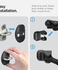 Installing Tesla Door Lock Cover Protectors Set Of 4 For Model Y 2020 To 2026 And Model 3 2017 To 2026 with easy no-drill method.