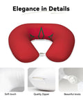 Morocco Flag Print U Shaped Travel Pillow With Slow Rebound Memory Foam Core Cervical Neck Support For Napping On Planes Cars Trains Or At Home Office Super Cozy Soft Polyester Comfort For Travel Lovers showing design details and soft cover