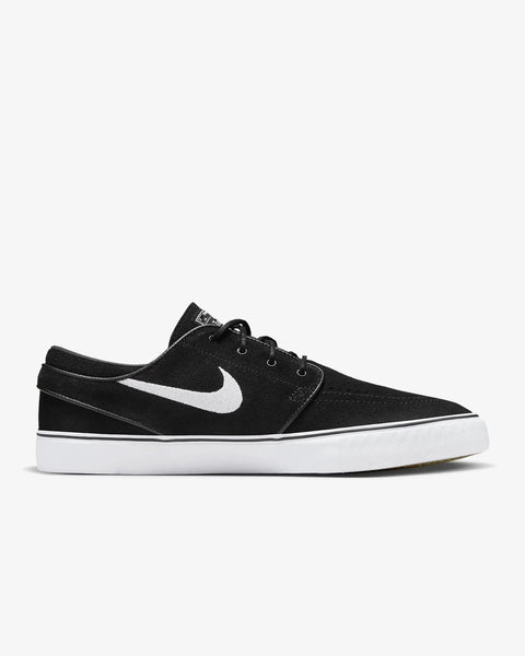 SB Zoom Stefan Janoski OG Unisex Skate Shoes With Vulcanized Construction And Zoom Air Cushioning in black side view on white background