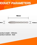Pro Grade Field Points Archery Tips 85 100 120 Grain For 4.2mm ID Shafts Pack Of 12 Stainless Steel Arrow Points dimensions