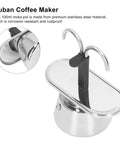 Straight Up Barista Quality 100 Ml Stainless Steel Moka Pot Espresso Maker top view showing spout and handle design.