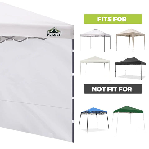 Three White 10x10 Foot Sidewalls For Pop Up Canopy Tent, 300D Waterproof Fabric With PA Lining, UV Block, fits different canopy types