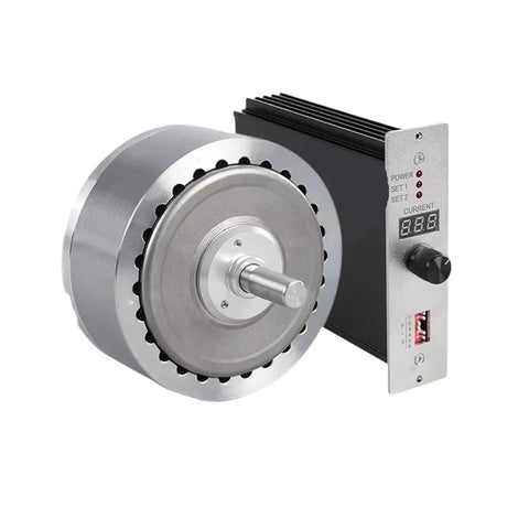 Double Shaft Hysteresis Brake Clutch Electromagnetic Damper For Torque Load Simulation And Controller Test Motor Pro Grade Lab Quality A Style HB501 0.5 kg.cm device with attached control unit