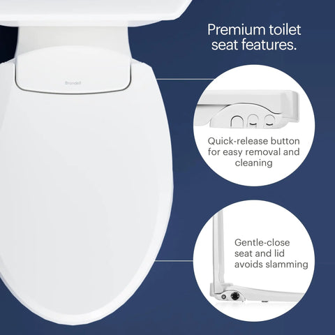 Non Electric Bidet Toilet Seat With Dual Nozzles For Elongated Toilets, White, Easy Install, Fresh Water Wash Front And Rear