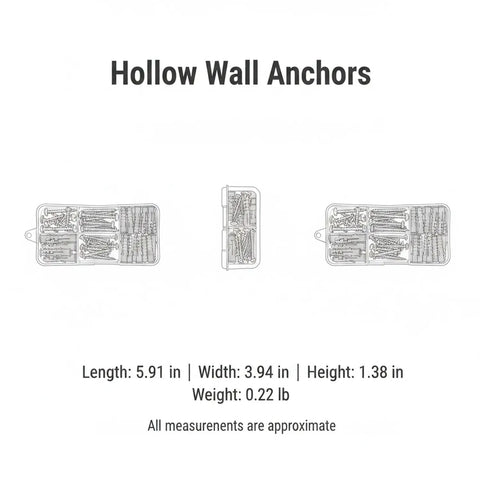 Plastic Hollow Wall Anchors With Stainless Steel Screws For Drywall And Masonry Expansion Mount Kit in open case layout