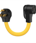 Heavy Duty Nema 10 30P To 14 50R Ev Charger Adapter With 8 Gauge Wire, yellow shell, designed for Tesla and RV charging.