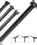 Ultralight 27.2/31.6 Carbon Seatpost For Mountain Road MTB And BMX Bikes, Full 3K T800 Carbon Fiber, 350mm Length, About 220g