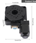 Top view of High Precision Electric Rotating Platform With 100mm Diameter Table Motorized Rotation Stage Worm Gear Drive with measurements