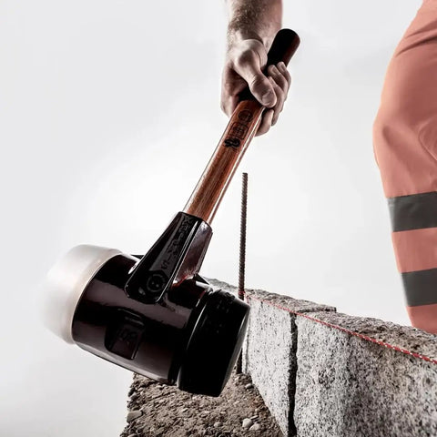 Pro Grade Heavy Duty Soft Faced Mallet With Dual Inserts Rubber Black Medium Hard And White Superplastic Durable Cast Iron Housing