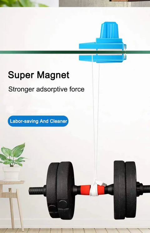 Top Shelf Double Sided Magnetic Window Cleaner With Adjustable Magnet Strength Five Gear Glass Wiper Tool For High Rise Apartments And Thick Double Glazed Homes showcasing super magnet with weights