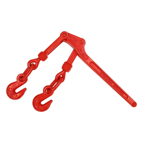 Heavy Duty Lever Chain Binder for Five Sixteenths to Three Eighths Inch Chains, 9200 Lb Working Load Limit, with Forged Grab Hooks
