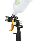 Pro Grade HVLP Gravity Feed Paint Spray Gun With 1.8 Mm Fluid Needle And 600Cc Cup side view showcasing gravity feed cup.