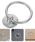 8 Piece Silver Metal Ring Drawer Pulls Handles Vintage Cabinet Knobs For Kitchen And Bath Furniture Hardware Round Drop Ring Pulls