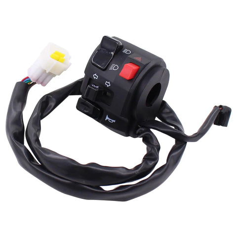 Dual 7/8 Inch Motorcycle Handlebar Horn Button And Turn Signal Switch Kit For 12V DC Systems Ride Ready Easy Install Durable Fog Lamp Low Profile Controls For Motorcycles ATVs Scooters And Snowmobiles black wired handlebar switch