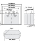 Technical drawing of Beefy General Purpose Relay 24V AC Coil, 25A at 277VAC and 30VDC, DPST Six Pin, Double Break Contacts dimensions