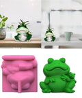 Frogs Planter Silicone Molds For Epoxy Resin And Concrete Crafts, DIY Friendly Cement Gypsum Casts For Flower Vase And Animal Statue Decor