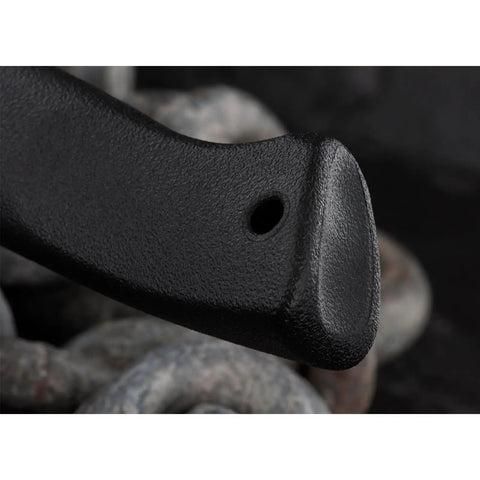 Close-up of the ergonomic handle of Pendleton Lite Hunter Fixed Blade Knife, 3.625-Inch Drop Point, German 4116 Stainless Steel knife.