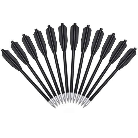 Crossbow Bolts Six Point Three Inch 36 Pack Black Plastic Shaft Arrows With Aluminum Point Tip For Small Crossbows Practice Bolts