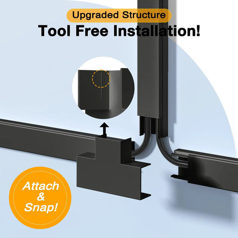 Cable Hider Kit For Wall Mounted TVs And Home Office 157 Inch Paintable Black Wire Concealer Raceway Easy Install And Plug And Play Cable Management For Hidden Cords Power Cables And AV Setup showing tool-free installation.