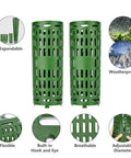 Tree Bark Protector Guard For Healthy Trees And Shrubs Essential Garden Supplies For Tree Health Maintenance Breathable Protective Wraps For Lawn Care Deer Proof Plant Cage For Backyard Orchard And Landscape Installation, green PP, 381 mm x 254 mm, expandable