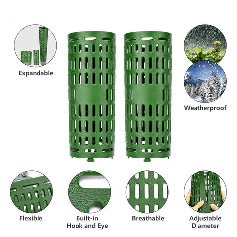 Tree Bark Protector Guard For Healthy Trees And Shrubs Essential Garden Supplies For Tree Health Maintenance Breathable Protective Wraps For Lawn Care Deer Proof Plant Cage For Backyard Orchard And Landscape Installation, green PP, 381 mm x 254 mm, expandable